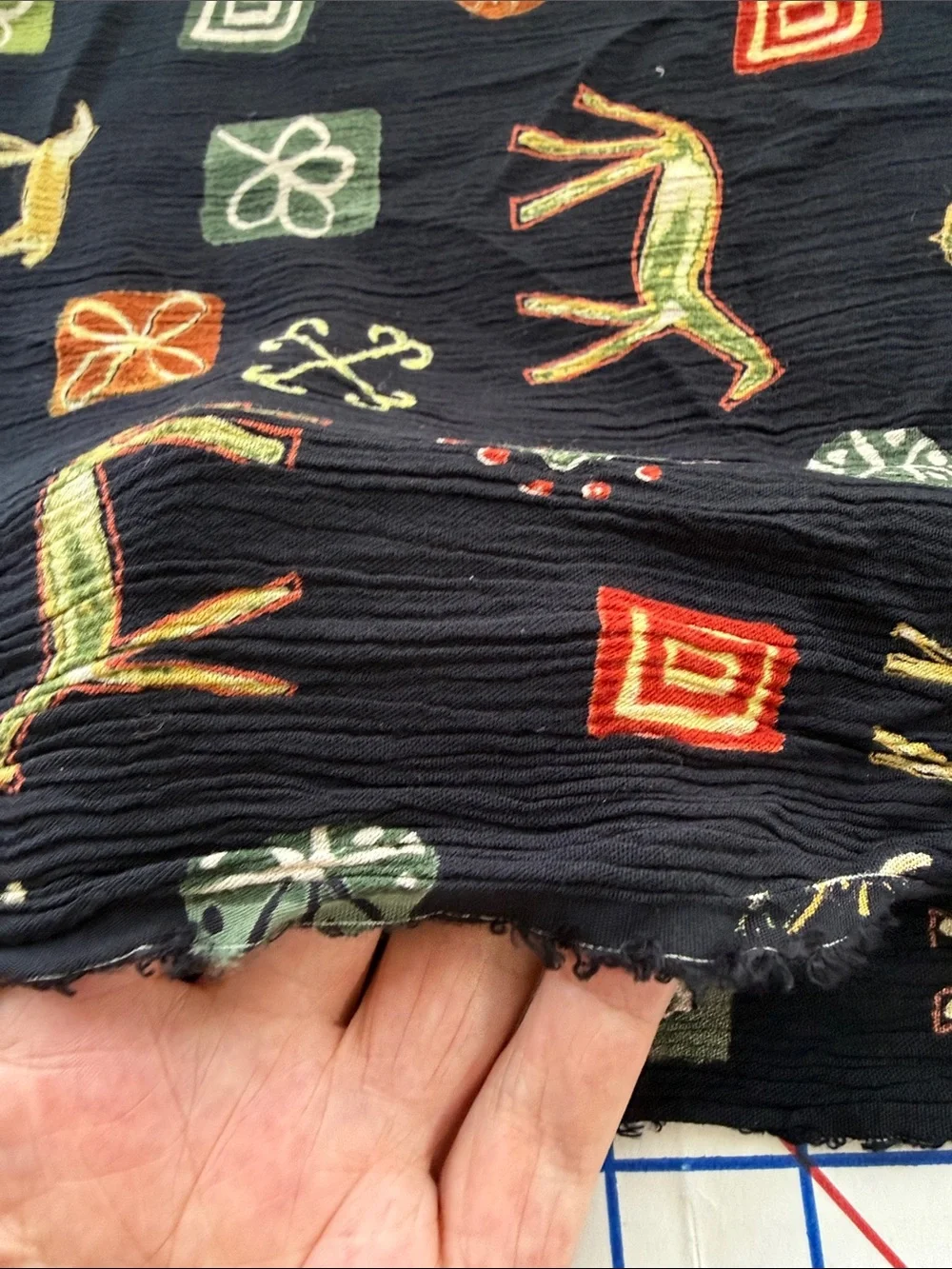Modernist Horse Novelty Print Crepe Fabric 2+ Yards x 48”